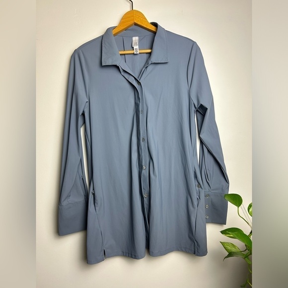Marla Wynne nylon Spandex Stretchy Outdoor Hiking Button down Top blouse size S - Picture 1 of 10
